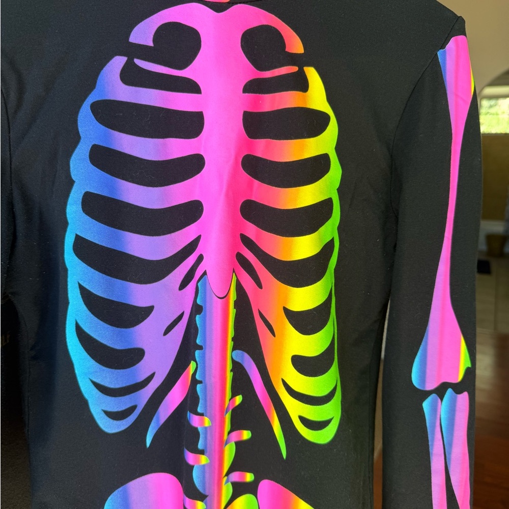 Chemistry Women’s Glow In The Dark Halloween Skeleton Bodysuit XL - Picture 3 of 5